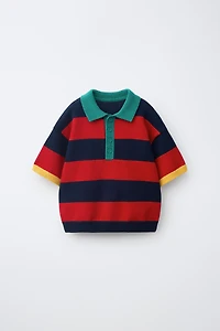 STRIPED KNIT POLO