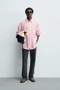 REGULAR FIT 100% LINEN SHIRT