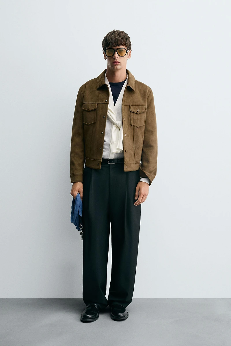 VESTE EFFET DAIM REGULAR FIT