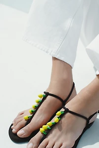 BEADED STRAP SANDALS