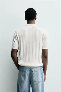 REGULAR FIT KNIT TEXTURED POLO
