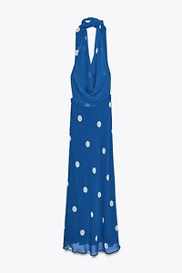 ROBE MI-LONGUE IMPRIMÉE À POIS