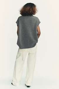 GILET AVEC LAINE OVERSIZE À OURLET ASYMÉTRIQUE