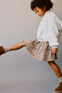 ANIMAL PRINT ELASTICIZED SKIRT
