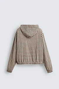 PLAID HOODED OVERSHIRT