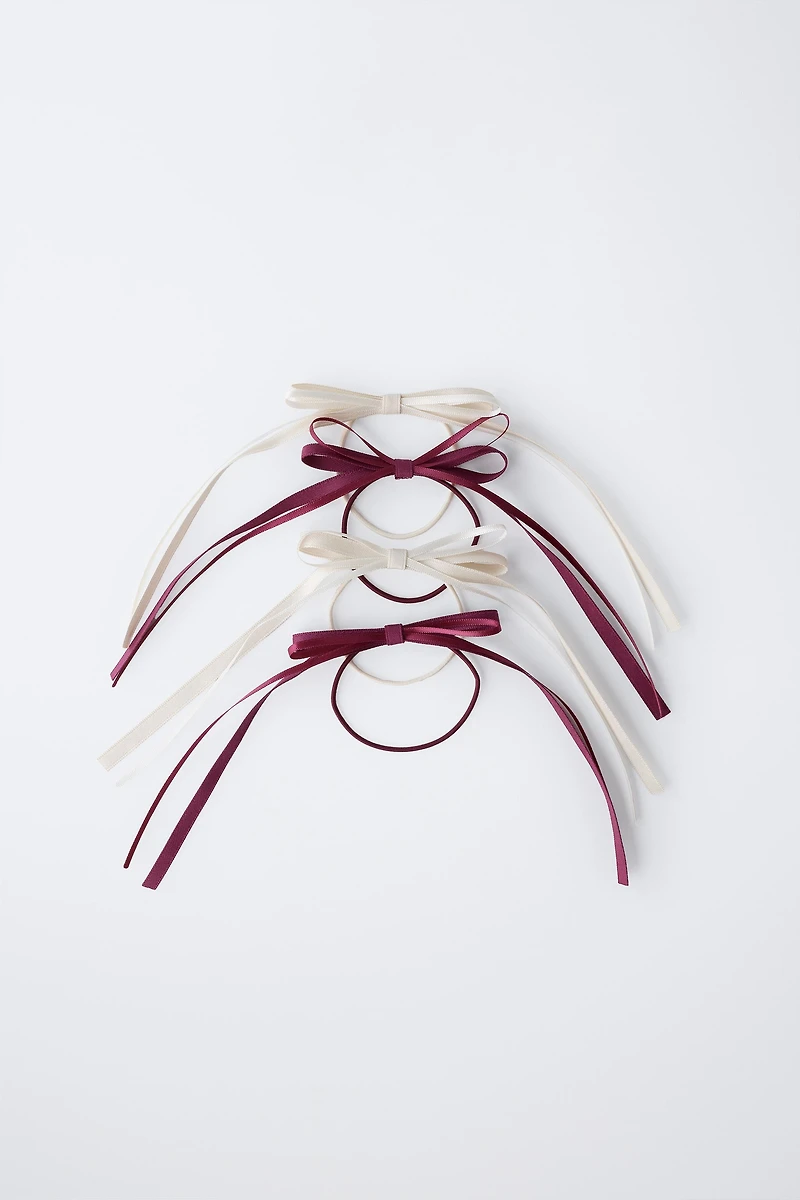 FOUR-PACK OF SCRUNCHIES WITH BOW