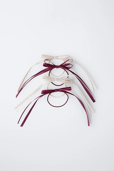 FOUR-PACK OF SCRUNCHIES WITH BOW