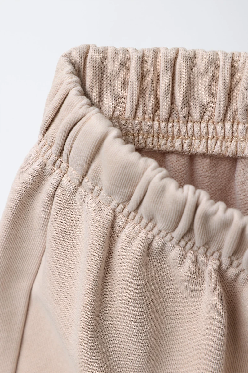 WASHED EFFECT WIDE LEG PANTS