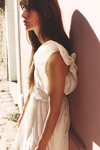 RUFFLED COMBINATION DRESS