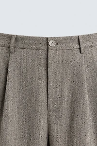TEXTURED HERRINGBONE PANTS