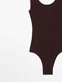 Knit bodysuit with round neckline - STUDIO