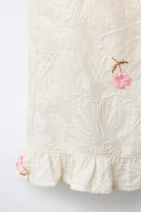 PANTALON À FLEURS BRODÉES