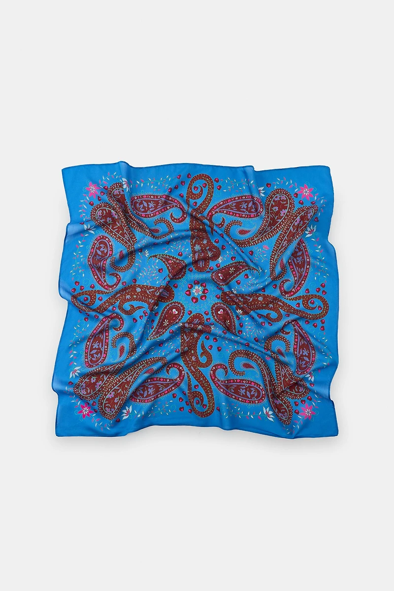 FOULARD IMPRIMÉ CACHEMIRE SOIE