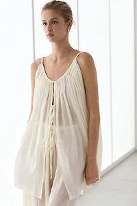 Cotton cupro blend camisole with bow details