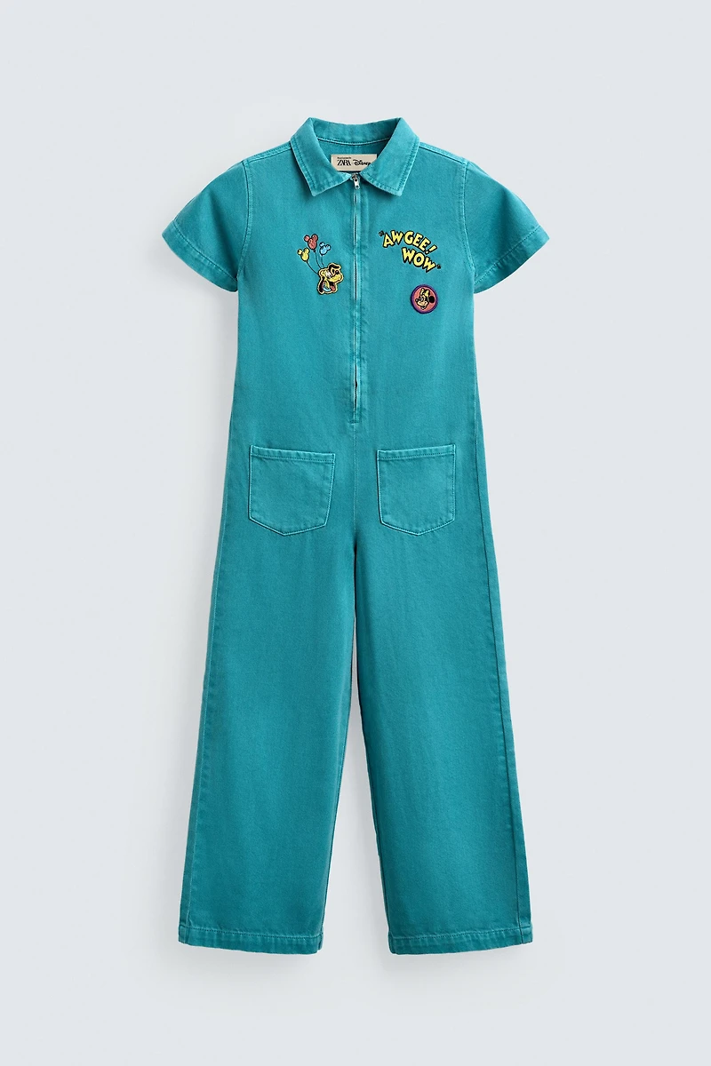 EMBROIDERED PATCH DENIM JUMPSUIT HARRY LAMBERT FOR ZARA X DISNEY