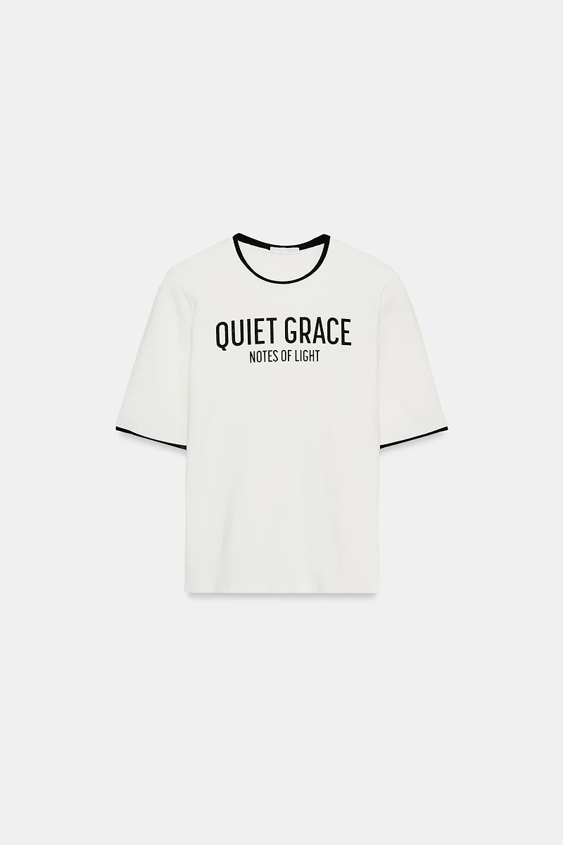 T-SHIRT INSCRIPTION LISERÉS CONTRASTANTS