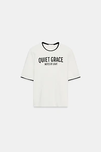 T-SHIRT INSCRIPTION LISERÉS CONTRASTANTS
