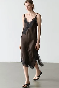 Camisole dress with lace detail