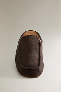 LEATHER WARM MULE LOAFERS