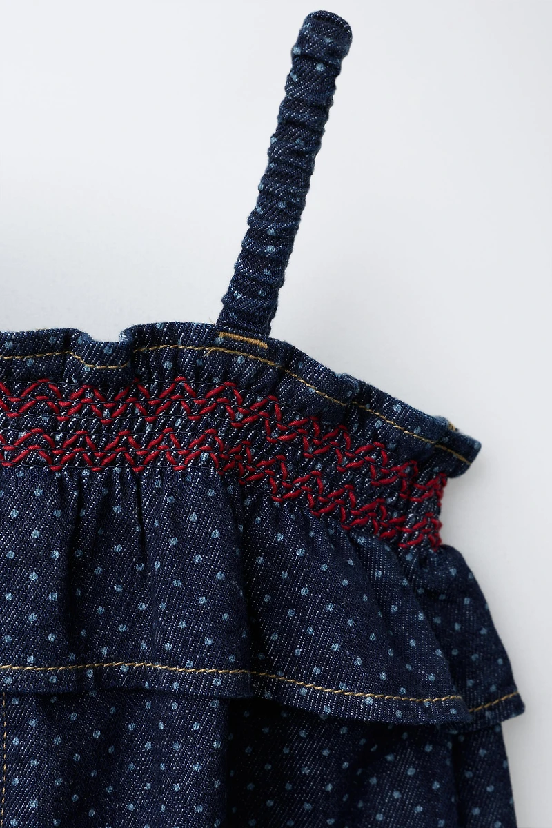 LONG POLKA DOT OVERALLS