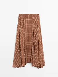 Long flowing skirt with checked detail