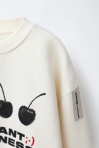 CHERRY AND TEXT SWEATSHIRT