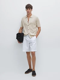 Cable-knit overshirt