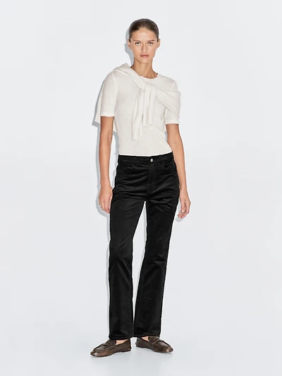 Straight-leg needlecord trousers