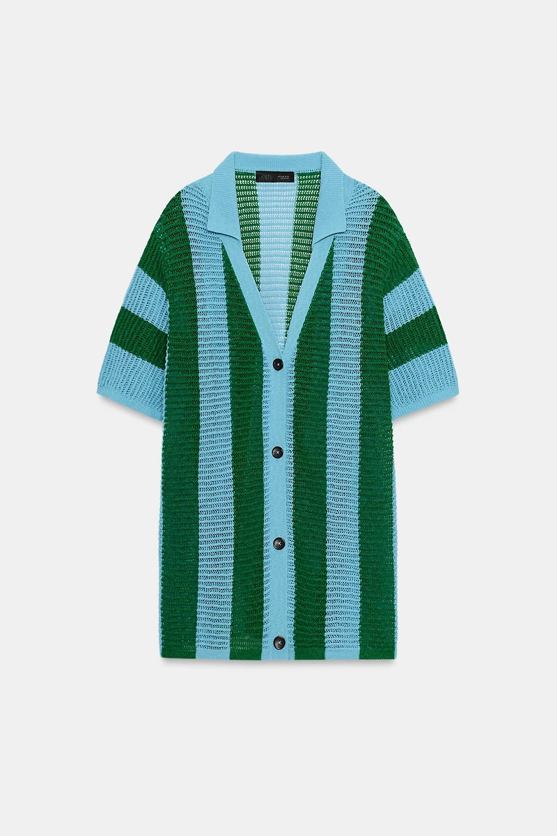 STRIPED KNIT POLO