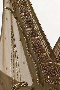 EMBROIDERED BEADED TULLE DRESS