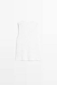 Textured cotton knit top