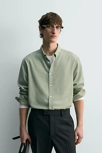 TEXTURED PLAID SHIRT