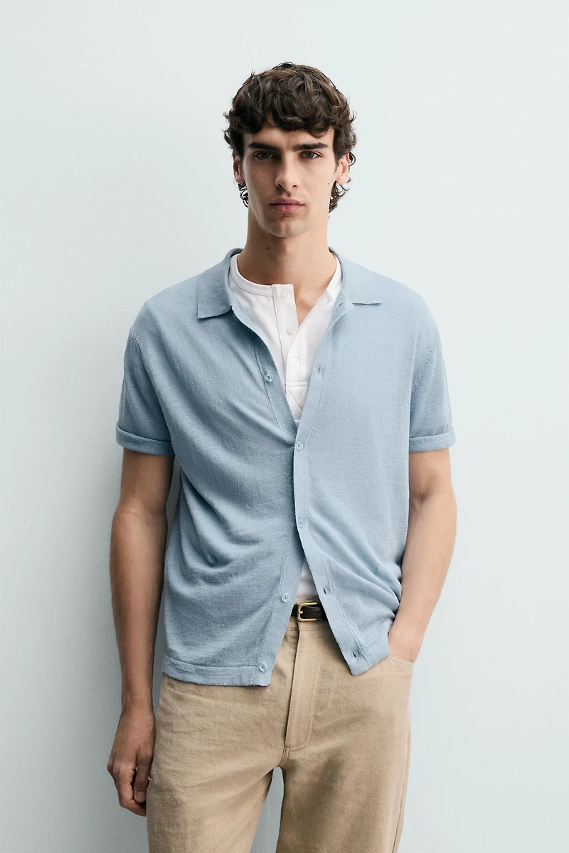 CHEMISE EN MAILLE 100 % LIN