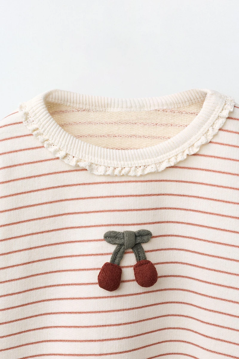 STRIPED CHERRY SWEATSHIRT