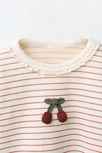 STRIPED CHERRY SWEATSHIRT