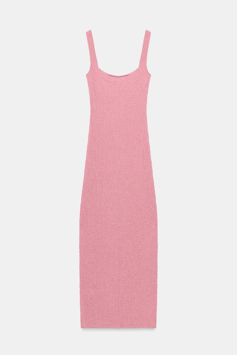TEXTURED MIDI DRESS