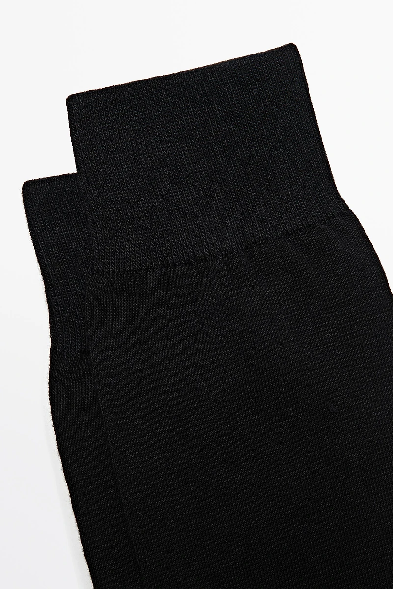 Plain cotton blend knit socks