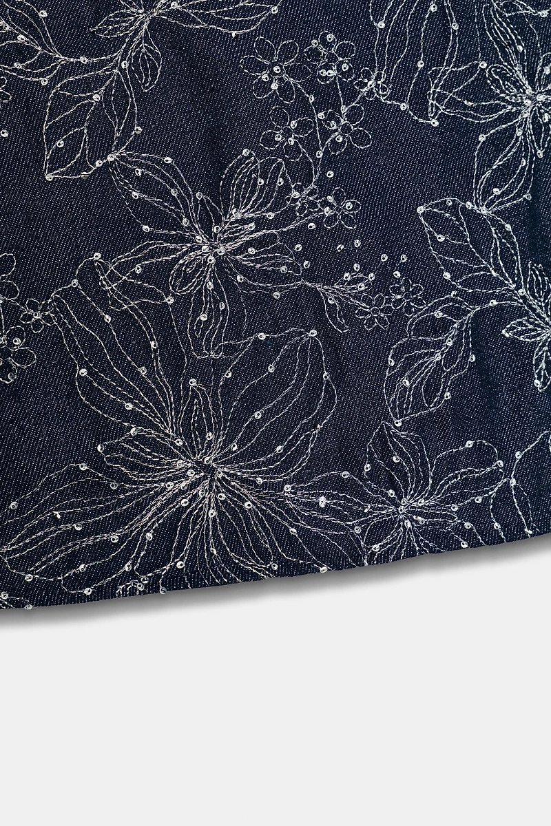 EMBROIDERED SEQUIN SKORT