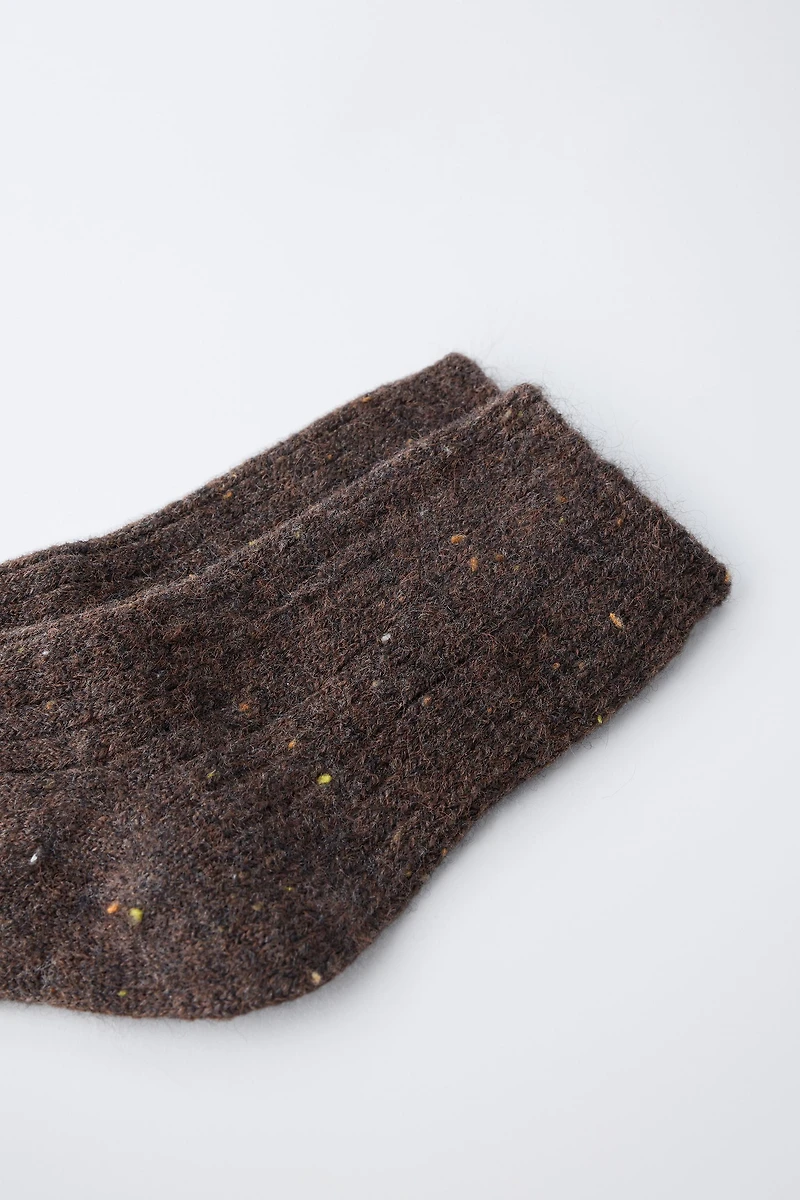 BUTTON-ACCENTED WOOL SOCKS