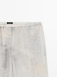 Pantalon droit fluide imprimé