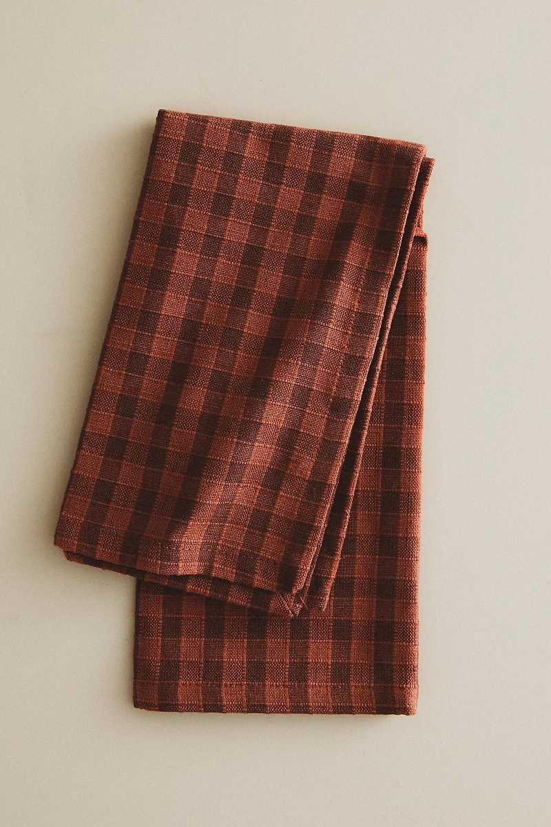 PACK OF CHECK NAPKINS WITH TOPSTITCHING (PACK 2)