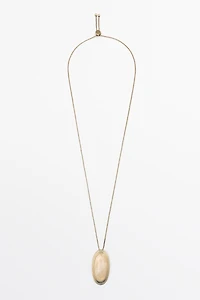 Oval Quartz Pendant Necklace