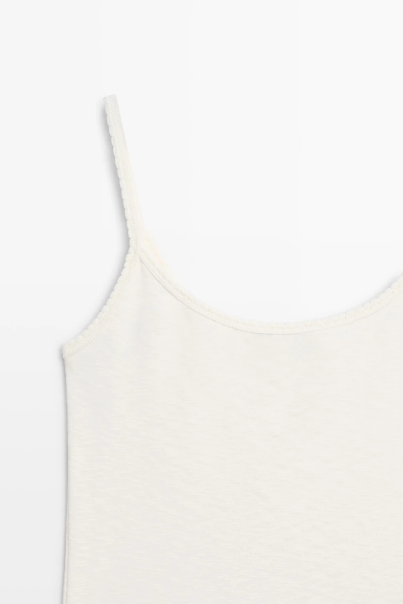 Cotton blend strappy top