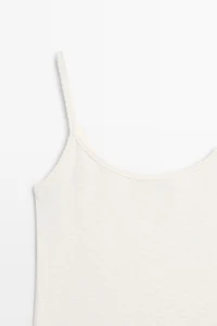 Cotton blend strappy top