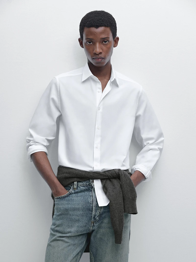 Chemise regular fit texturée