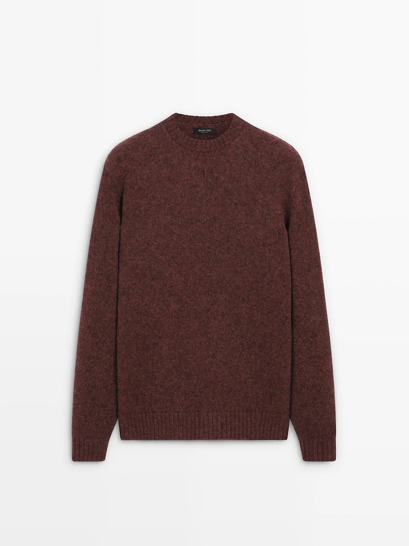 Wool blend sweater with crew neck