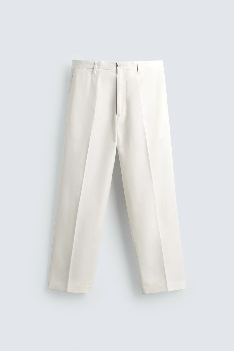 REGULAR FIT VISCOSE - COTTON PANTS