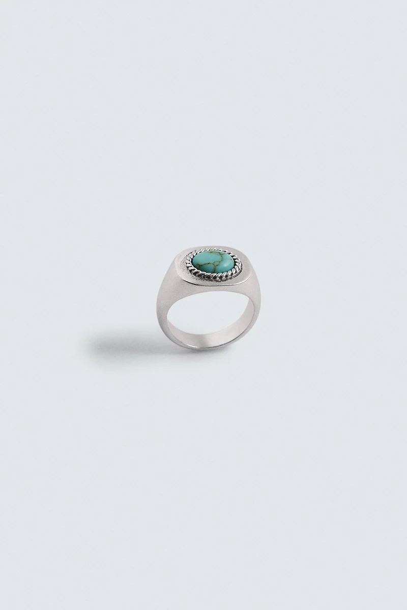TURQUOISE STONE COMBINATION RING