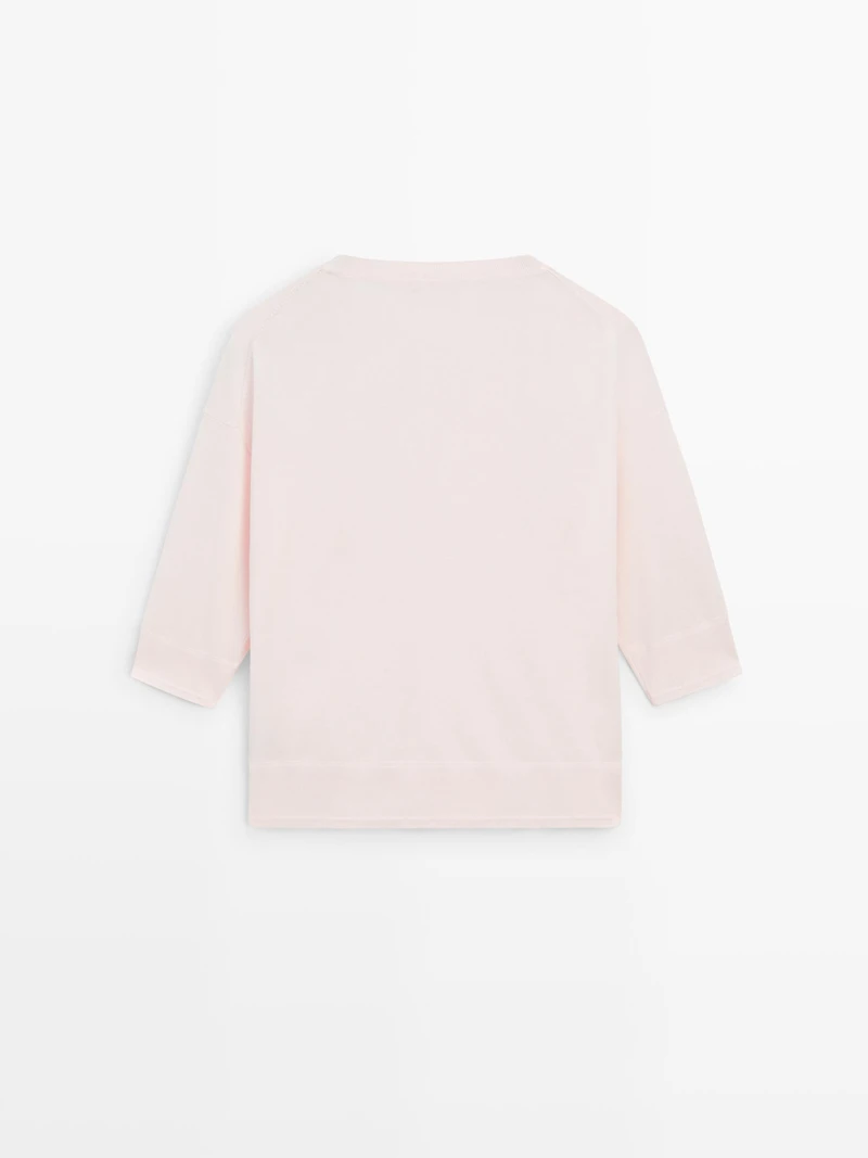 Cotton blend knit sweater