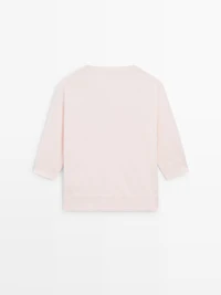 Cotton blend knit sweater